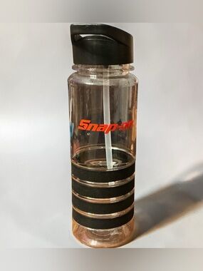 Snap-on Clear Water Bottle with Black Grip